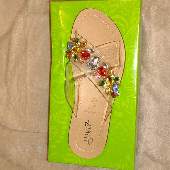 👣🩷🐰Y•NOT? 🐰🩷 Being Flat Rhinestone Sandals - Picture 15 of 16